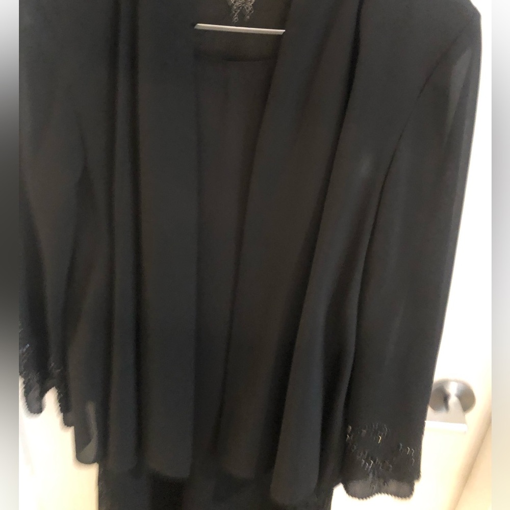 COPY - 2 PC Nygard Dress Pant & Jkt 12 Set Black w Sequinned Flame Detail on Pa… - Picture 3 of 16